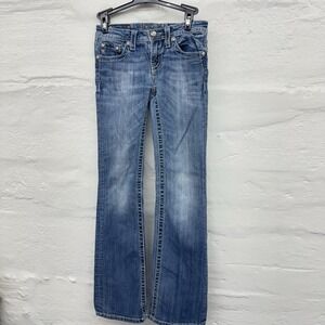 Miss Me Girls  Youth Blue Jeans Sz 14 Rhinestone Boot Cut Jk 5858B